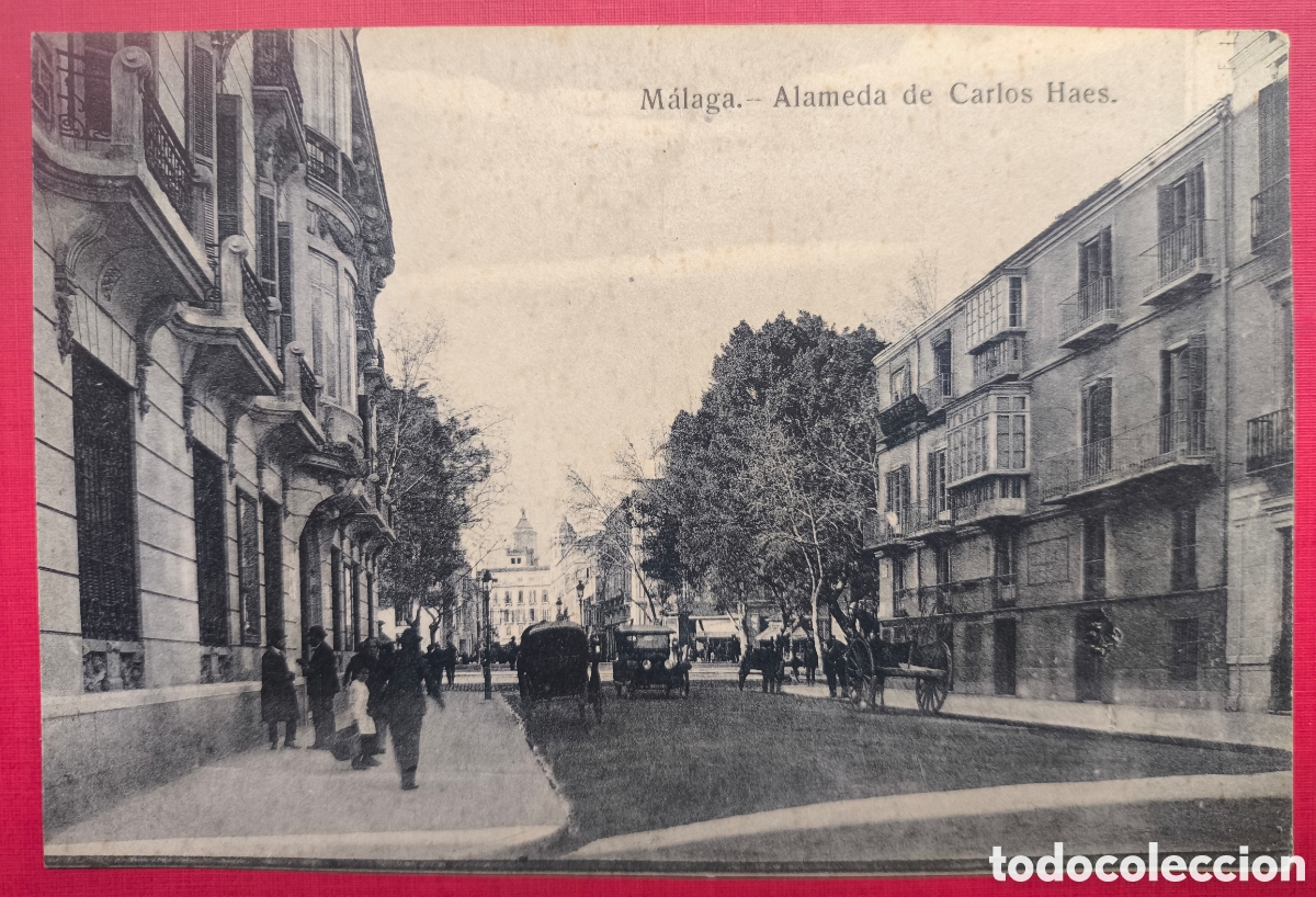 Postales: M&Aacute;LAGA ALAMEDA CARLOS HAES POSTAL FOTOTIPIA HELIOS C. 1915