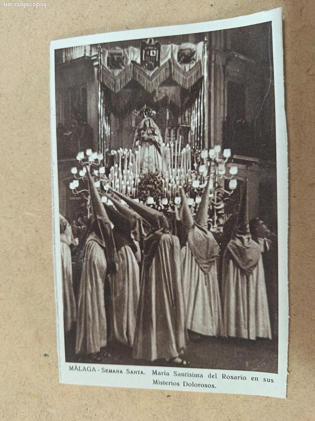Postales: ANTIGUA POSTAL SEMANA SANTA MALAGA. AGRUPACION DE COFRADIAS DE MALAGA.