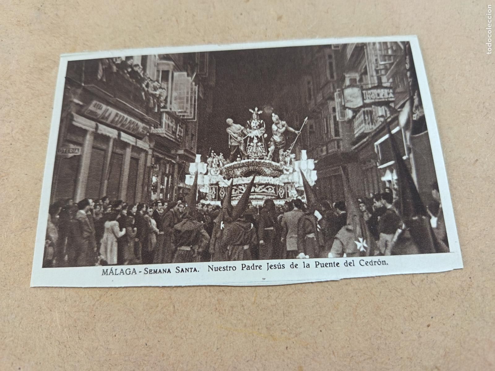 Postales: ANTIGUA POSTAL SEMANA SANTA MALAGA. AGRUPACION DE COFRADIAS DE MALAGA.