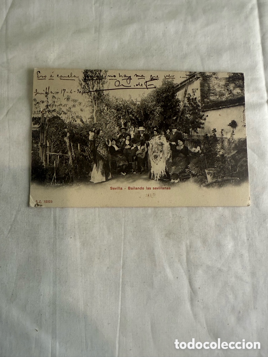 Postales: Postal Sevilla 1904 &ndash; Bailando las Sevillanas &ndash; Circulada &ndash; Original de la &eacute;poca