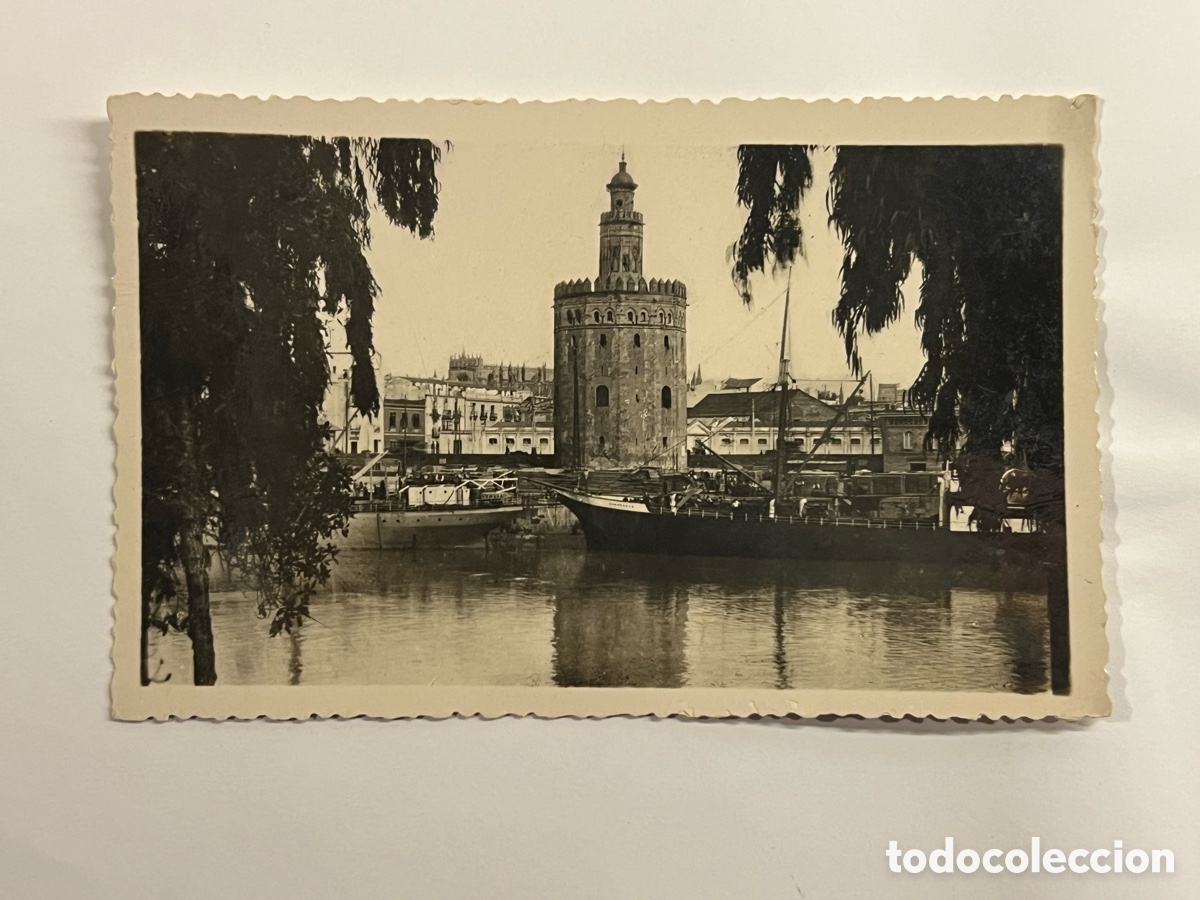 Postales: SEVILLA Postal No.19, R&iacute;o Guadalquivis y Torse del Oro. Sin datos editor.. (h.1930?) S/C