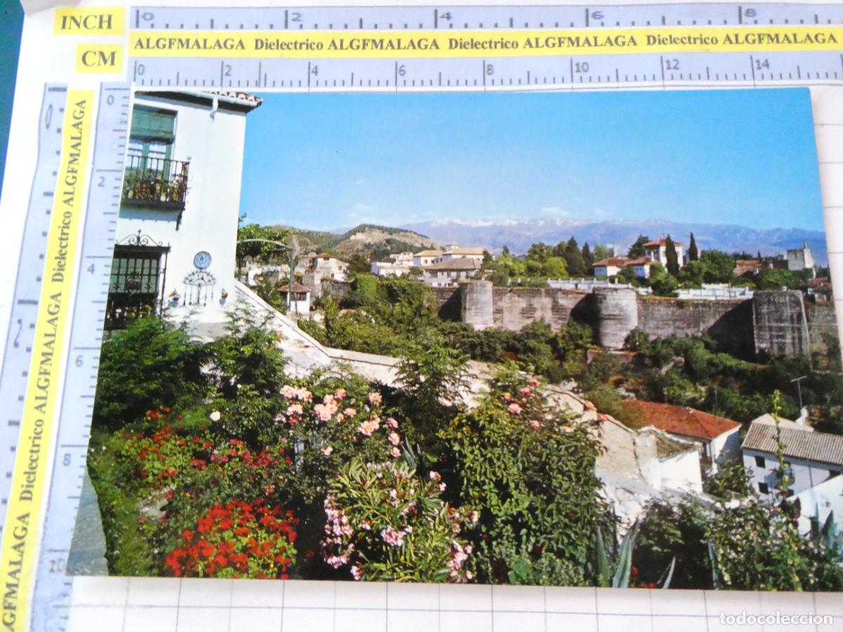 Postales: POSTAL DE GRANADA. A&Ntilde;O 1966. ALBAICIN MURALLAS &Aacute;RABES AL FONDO SIERRA NEVADA 281 ZERKOWITZ. 2545