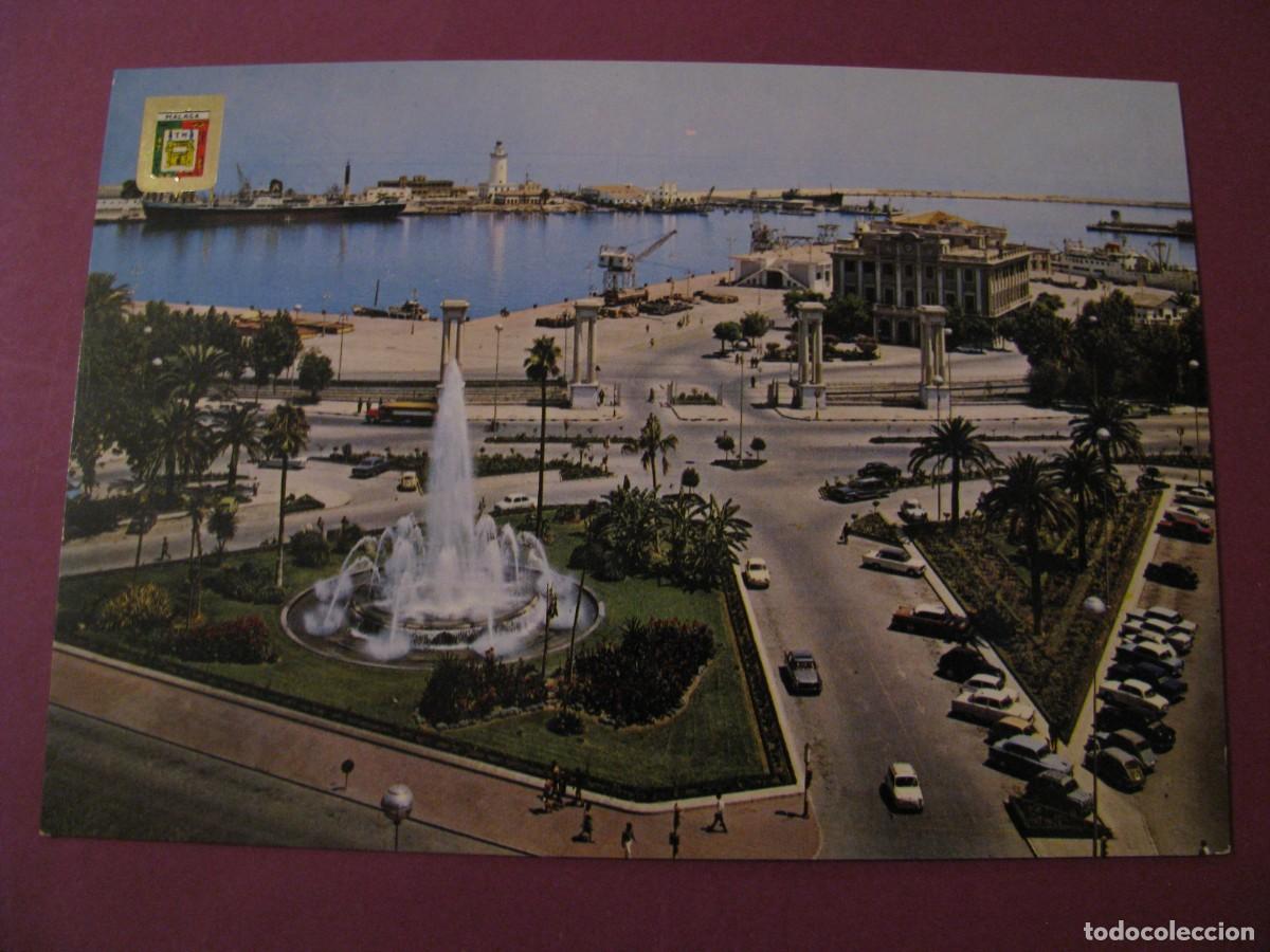 Postales: POSTAL DE MALAGA. PLAZA DE LA MARINA Y PUERTO. DOMINGUEZ 190. ESCRITA
