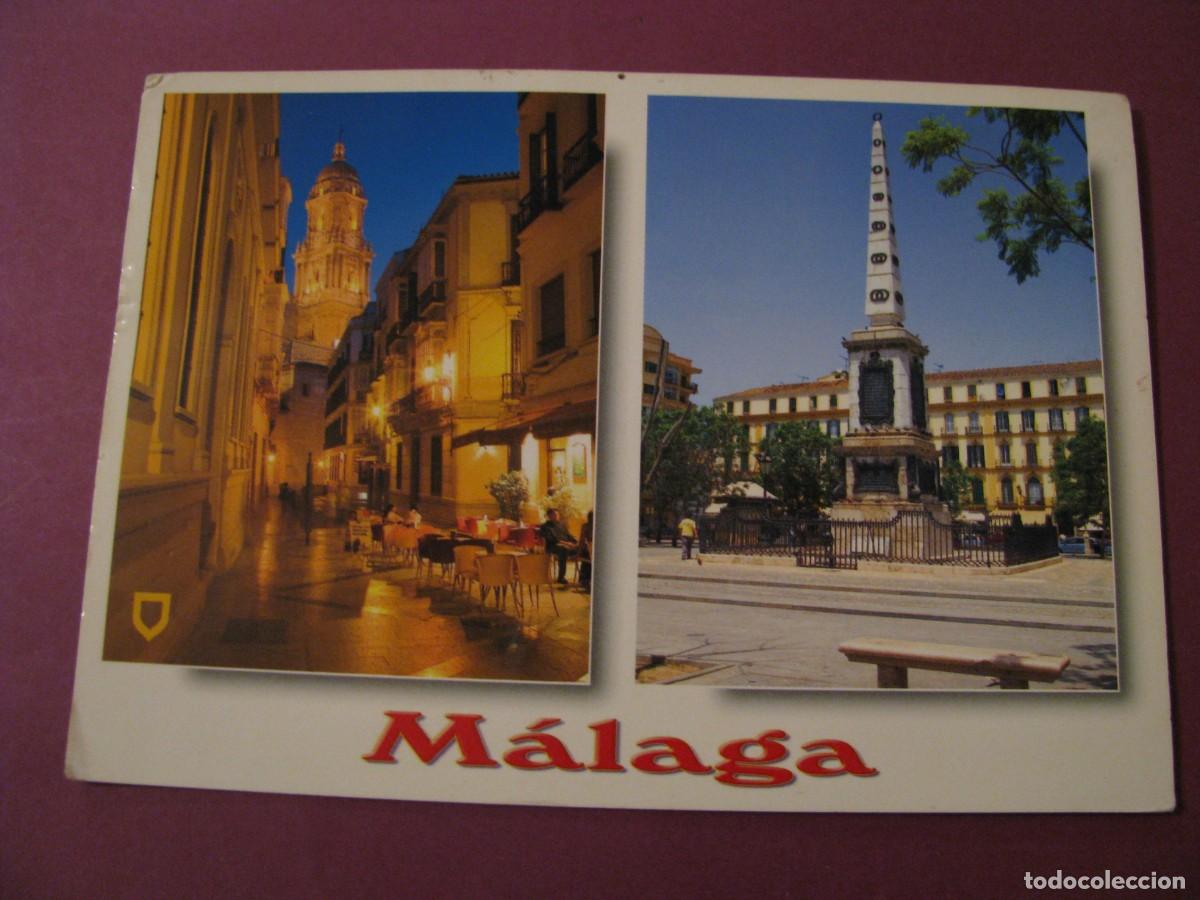 Postales: POSTAL DE MALAGA. CATEDRAL. PLAZA DE LA MERCED. DOMINGUEZ