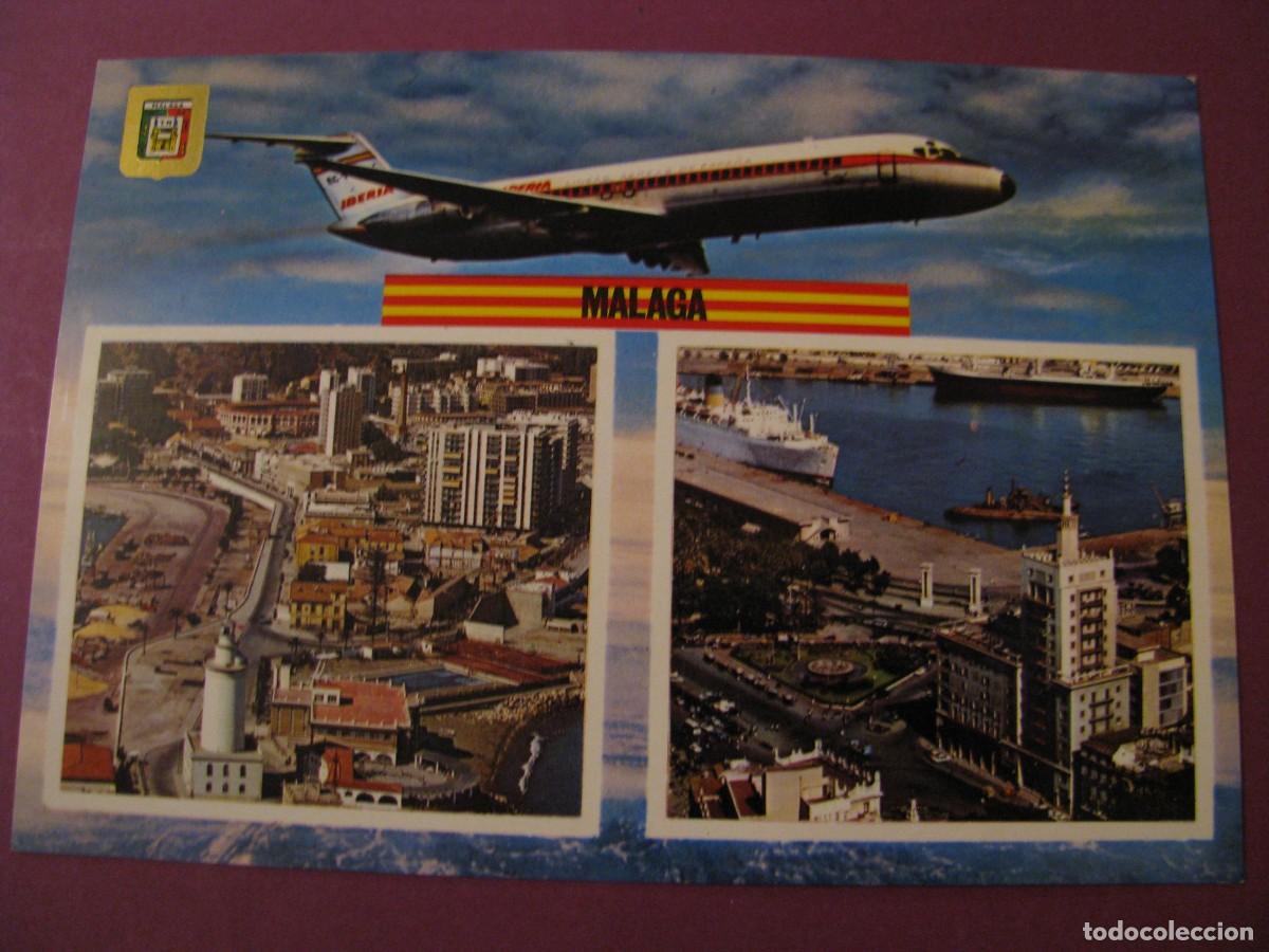 Postales: POSTAL DE MALAGA. VISTAS PARCIALES AEREAS. DOMINGUEZ 4.