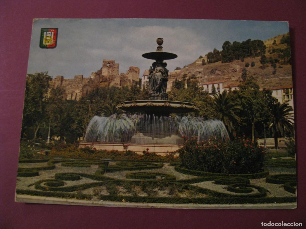 Postales: POSTAL DE MALAGA. FUENTE MONUMENTAL DEL PARQUE. DOMINGUEZ 18. ESCRITA
