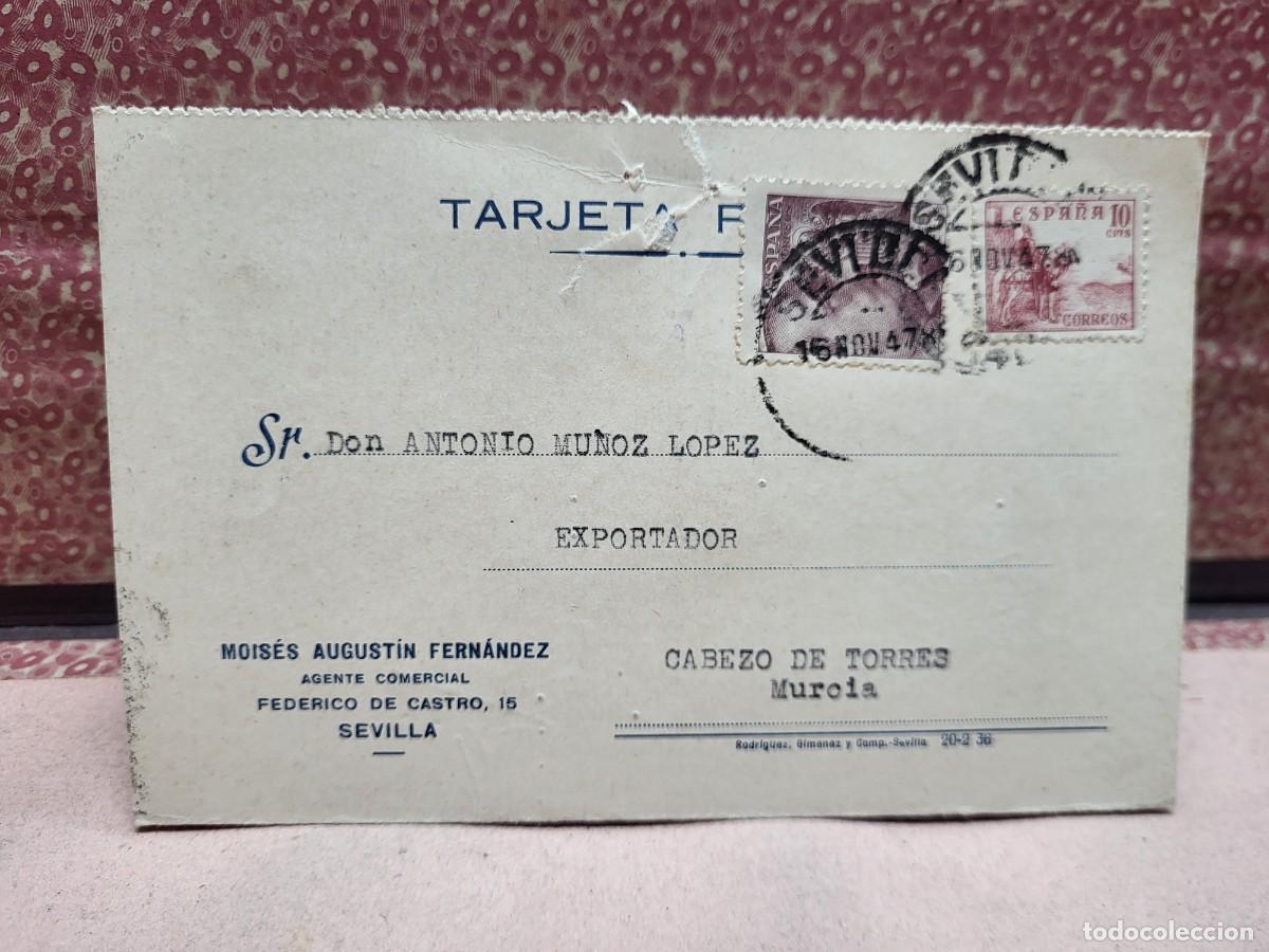 Postales: ANTIGUA POSTAL ENTERO PUBLICIDAD AGUSTIN FERNANDEZ SEVILLA 1947