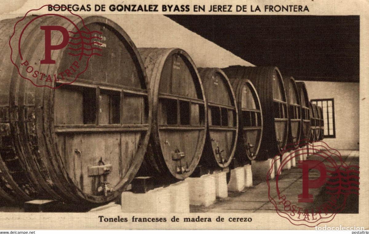 Postales: CADIZ. JEREZ DE LA FRONTERA. BODEGAS GONZALEZ BYASS. TONELES FRANCESES DE MADERA DE CEREZO.