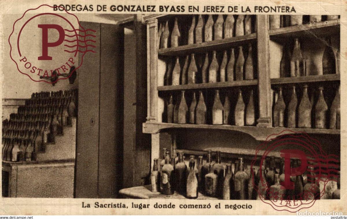 Postales: CADIZ. JEREZ DE LA FRONTERA. BODEGAS GONZALEZ BYASS. SACRISTIA, LUGAR DONDE COMENZO EL NEGOCIO.