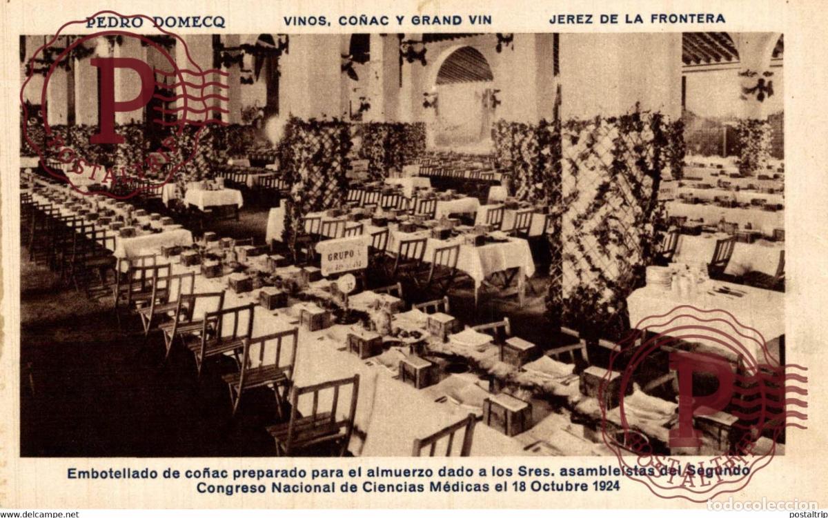 Postales: CADIZ. JEREZ DE LA FRONTERA. PEDRO DOMECQ. EMBOTELLADO DE CO&Ntilde;AC PREPARADO.