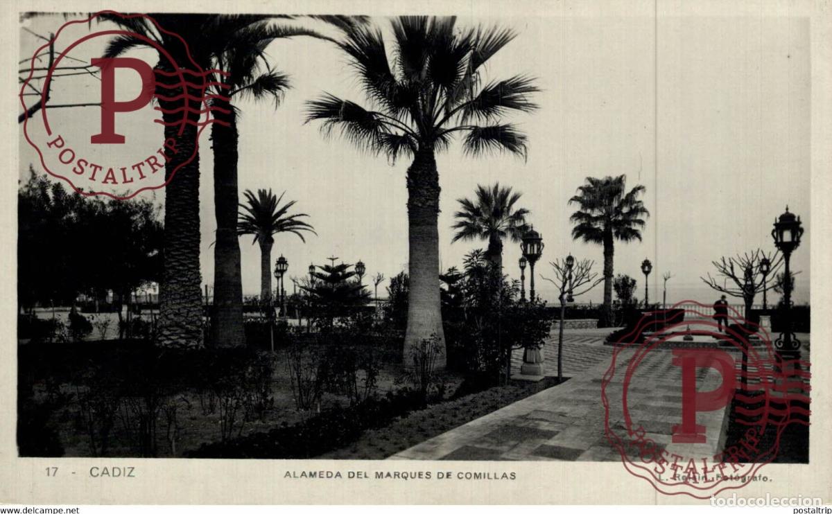 Postales: CADIZ. ALAMEDA DEL MARQUES DE COMILLAS.