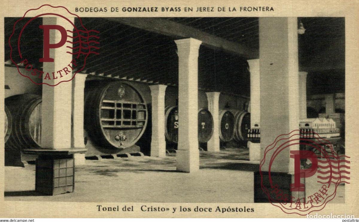 Cartes Postales: JEREZ DE LA FRONTERA, BODEGAS DE GONZALEZ BYASS. TONEL DEL CRISTO Y LOS 12 APOSTOLES. C&Aacute;DIZ ANDALU