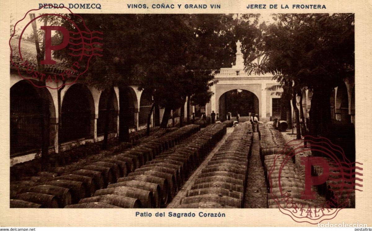 Postkarten: PEDRO DOMECQ, VINOS CO&Ntilde;AC GRAN VIN, JEREZ DE LA FRONTERA. PATIO DEL SAGRADO CORAZ&Oacute;N. CADIZ ANDALUCIA