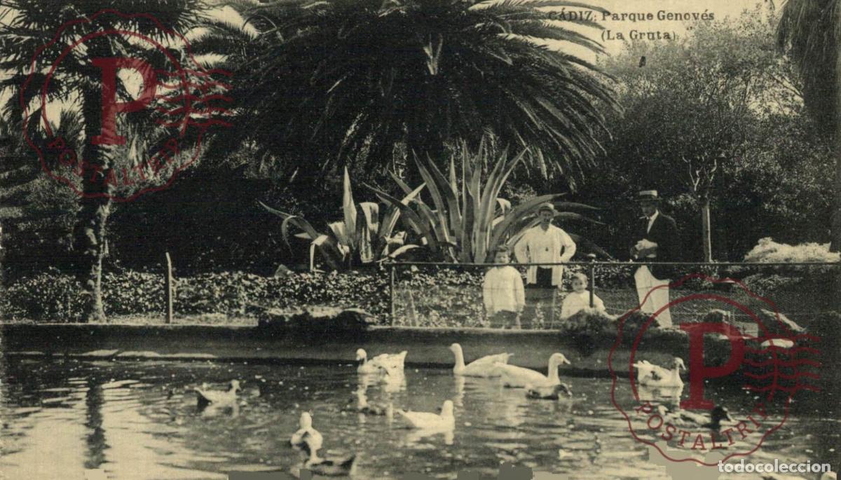 Postales: CADIZ. Parque Genov&eacute;s - La Gruta. ANDALUC&Iacute;A ESPA&Ntilde;A ESPAGNE