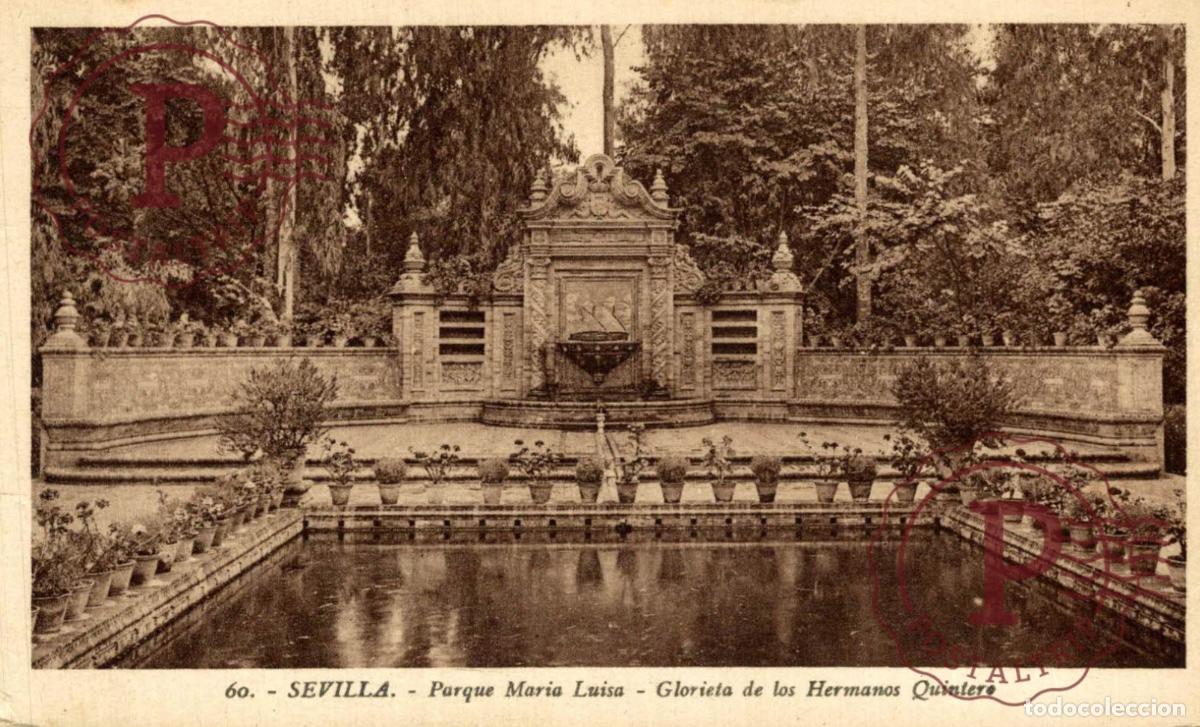 Postales: SEVILLA. Parque Maria Luisa - Glorieta De Los Hermanos Quintero