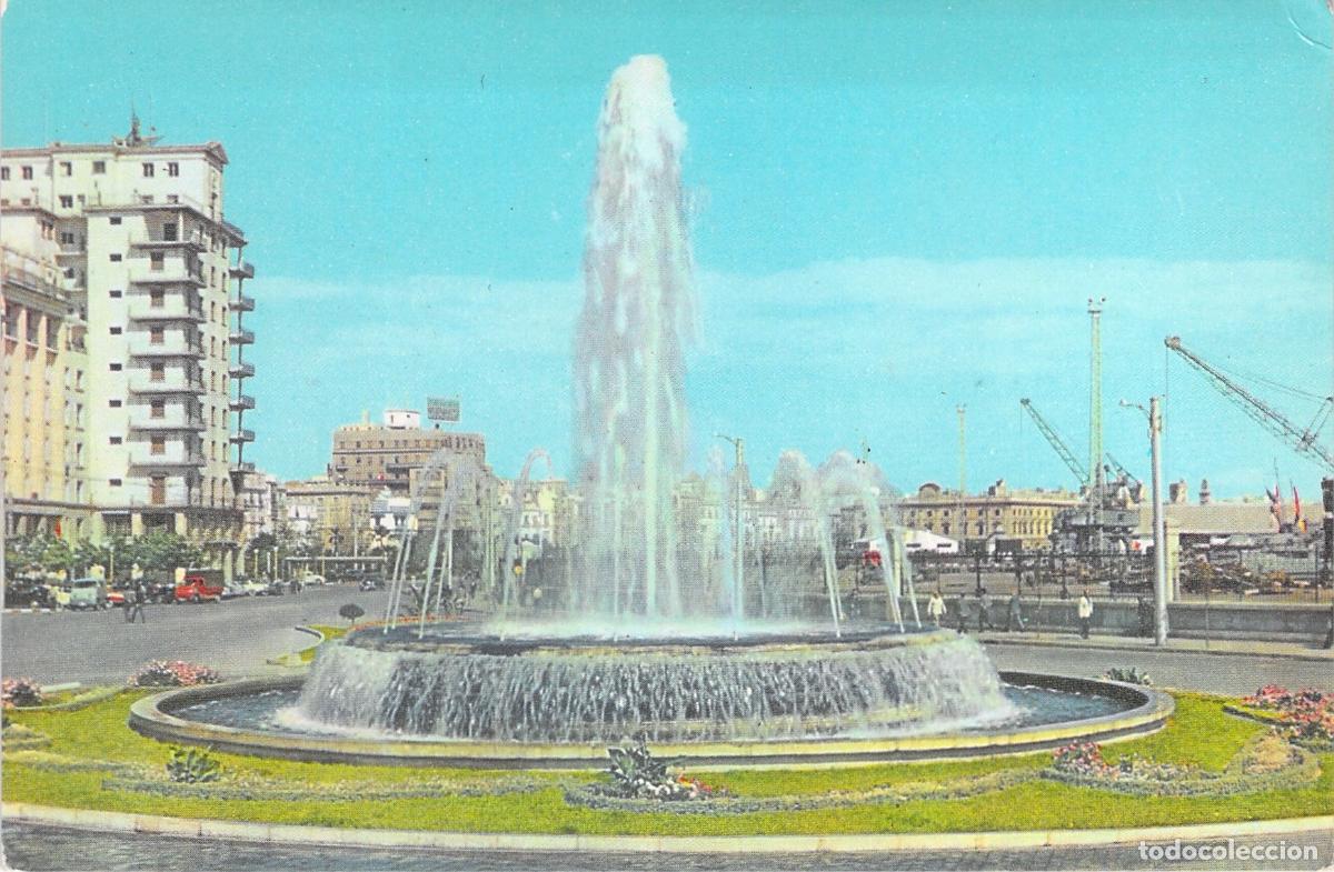 Postales: Postal de C&aacute;diz, Avenida de Carranza y fuente