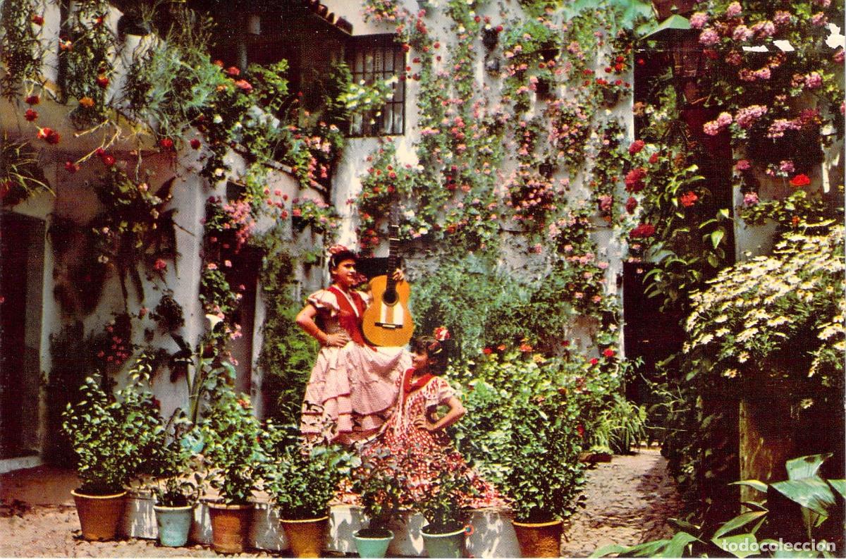 Postales: Postal de Patio T&iacute;pico Cordob&eacute;s con Guitarrista