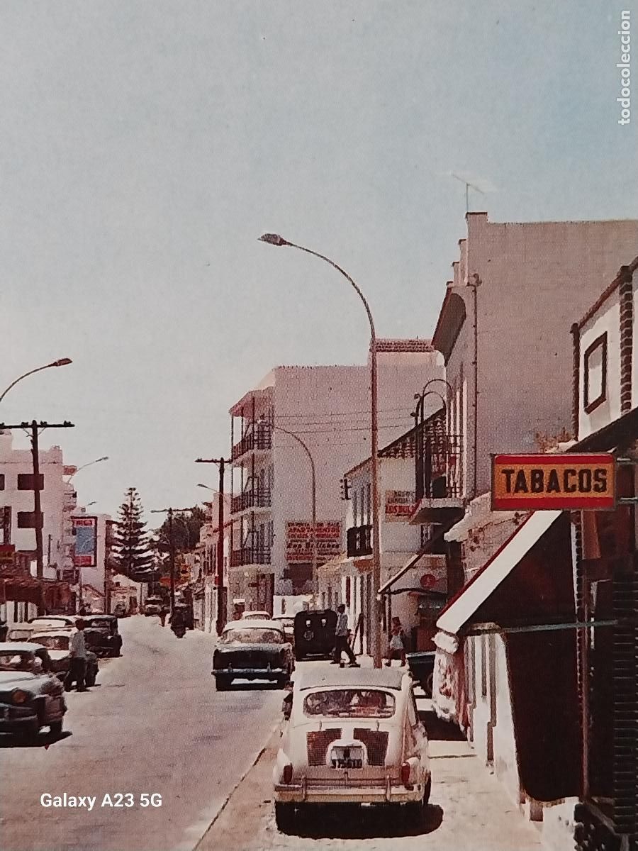 Postales: FUENGIROLA POSTAL DORSO SIN IMPRIMIR ANIMADA COCHES CL&Aacute;SICOS ESTANCO RESTAURANT SANTA FE