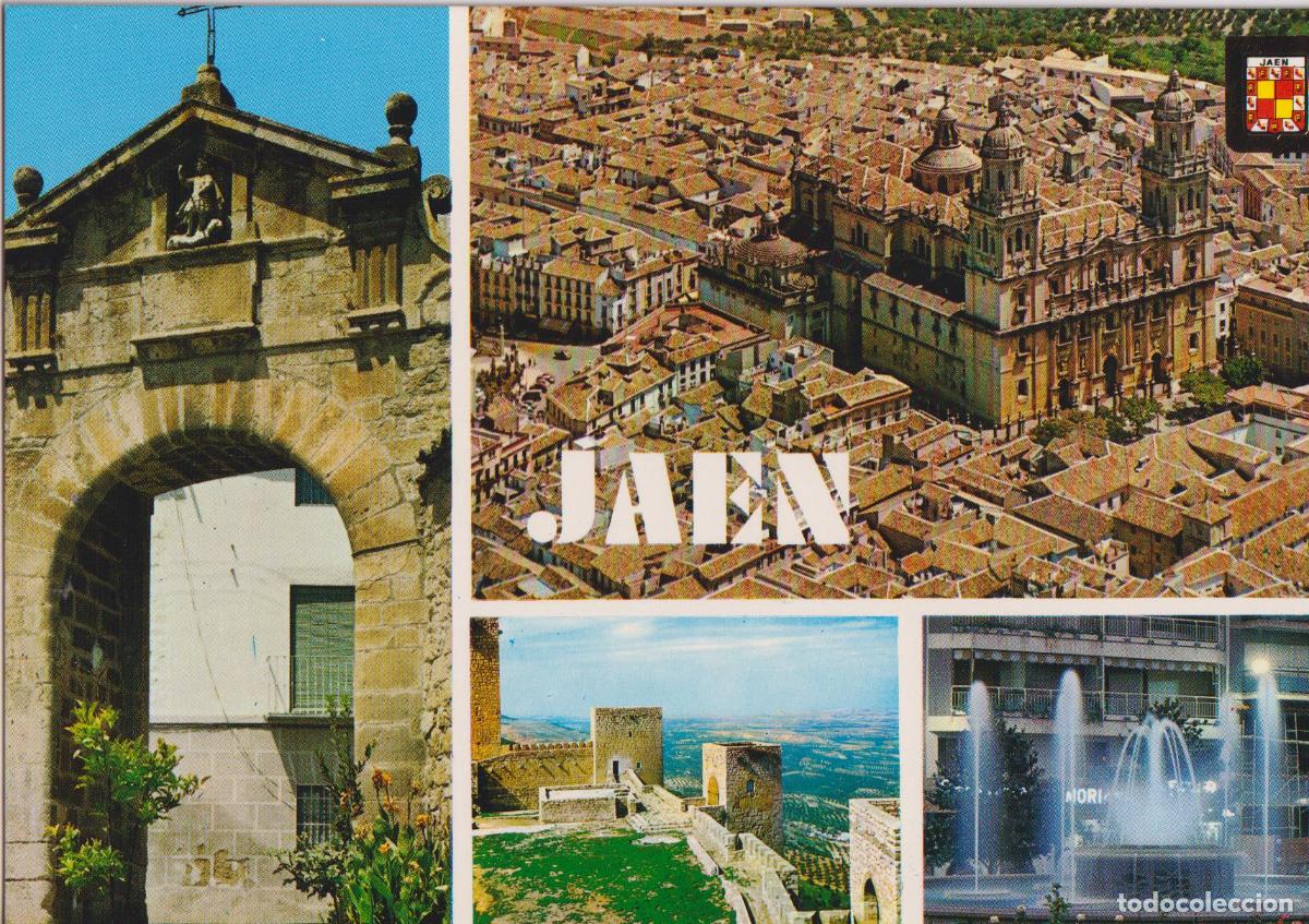 Postales: JAEN, VISTA PANOR&Aacute;MICA, PUERTA DEL ANGEL, CASTILLO STA.CATALINA &ndash; ESCUDO DE ORO N&ordm;1261 &ndash; S/C