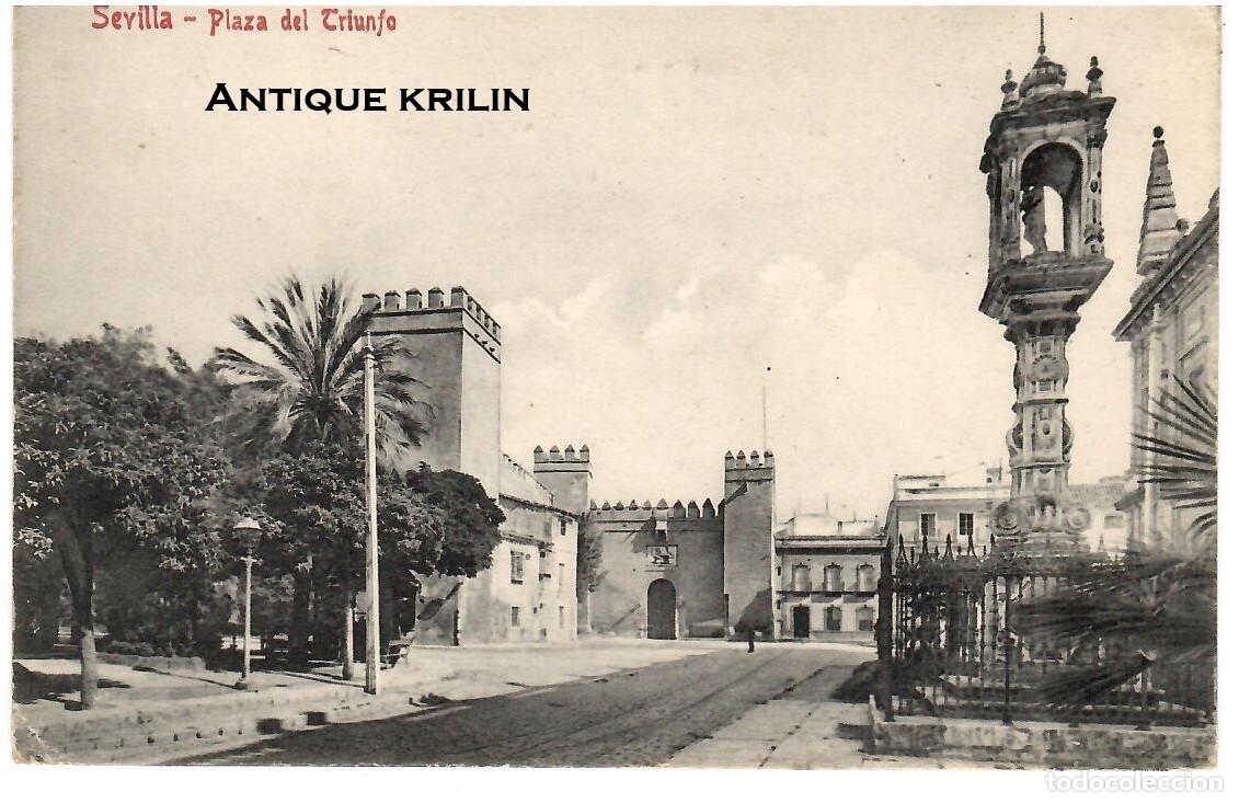Postales: SEVILLA / PLAZA DEL TRIUNFO / COLECCION M. CHAPARTEGUY N&ordm; 28427 / SIN FRANQUEAR