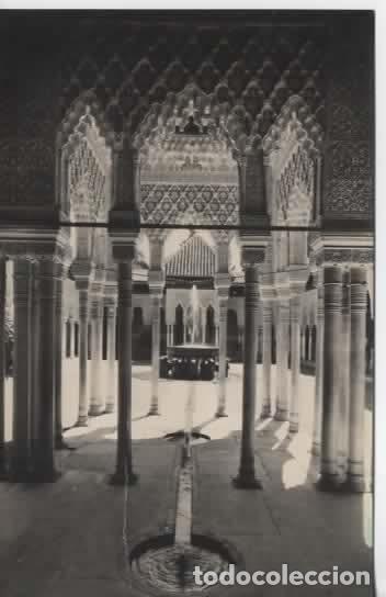 Postales: GRANADA ESCRITA ALHAMBRA PATIO DE LOS LEONES