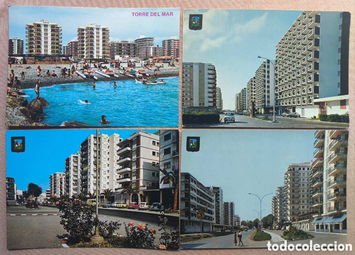 Postales: TORRE DEL MAR POSTAL A COLOR LOTE 4 COSTA DEL SOL M&Aacute;LAGA C. 1965