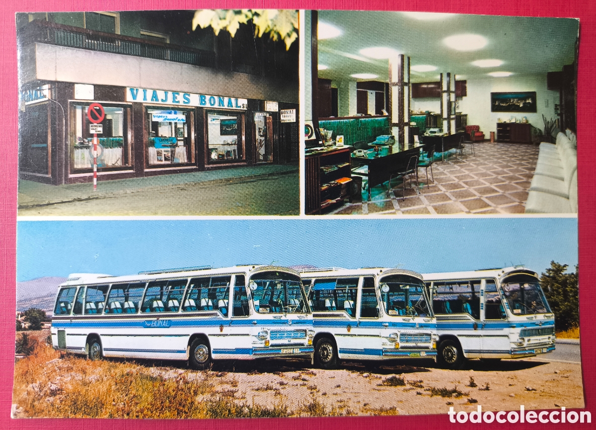 Postales: GRANADA VIAJES BONAL AUTOCAR AUTOB&Uacute;S POSTAL A COLOR 1974