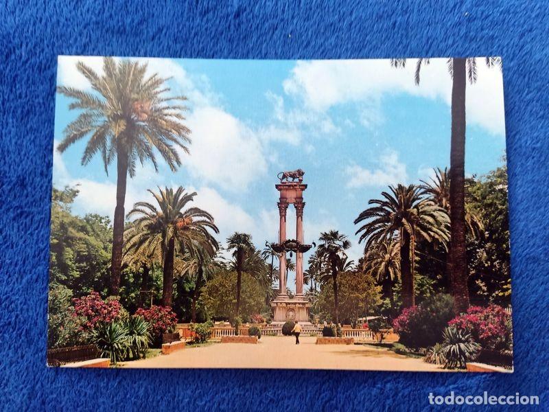 Postales: POSTAL ANDALUCIA SEVILLA PASEO DE CATALINA RIBERA MONUMENTO COLON NO CIRCULADA