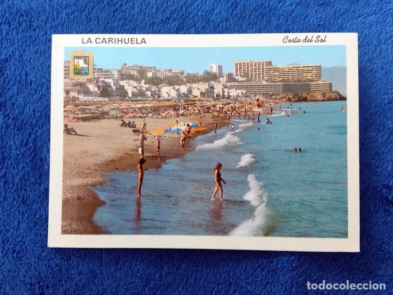 Postales: POSTAL ANDALUCIA MALAGA TORREMOLINOS PLAYA DE LA CARIHUELA CIRCULADA