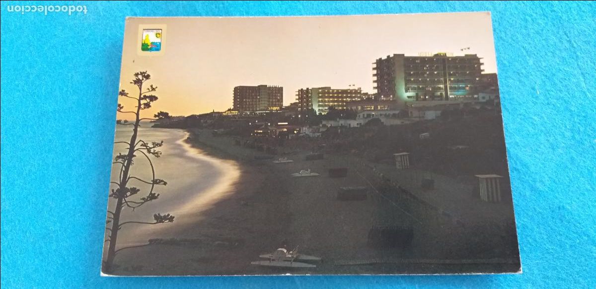 Postales: Postal de M&aacute;laga, Torremolinos. # 1 (Costa del Sol), Benalmadena, playa de La salud. Atardecer