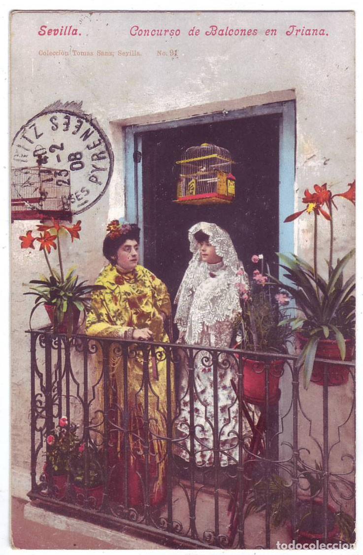 Postales: Sevilla: Concurso de Balcones en Triana. Tom&aacute;s Sanz / Purger & Co. Circulada (A&ntilde;os 10)