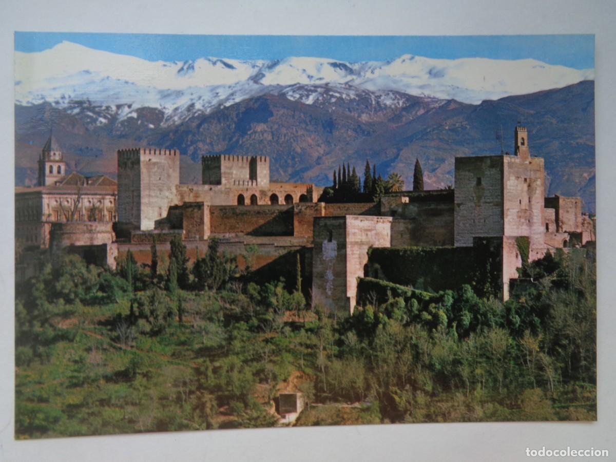 Postales: POSTAL DE GRANADA : VISTA GENERAL DE LA ALHAMBRA Y SIERRA NEVADA