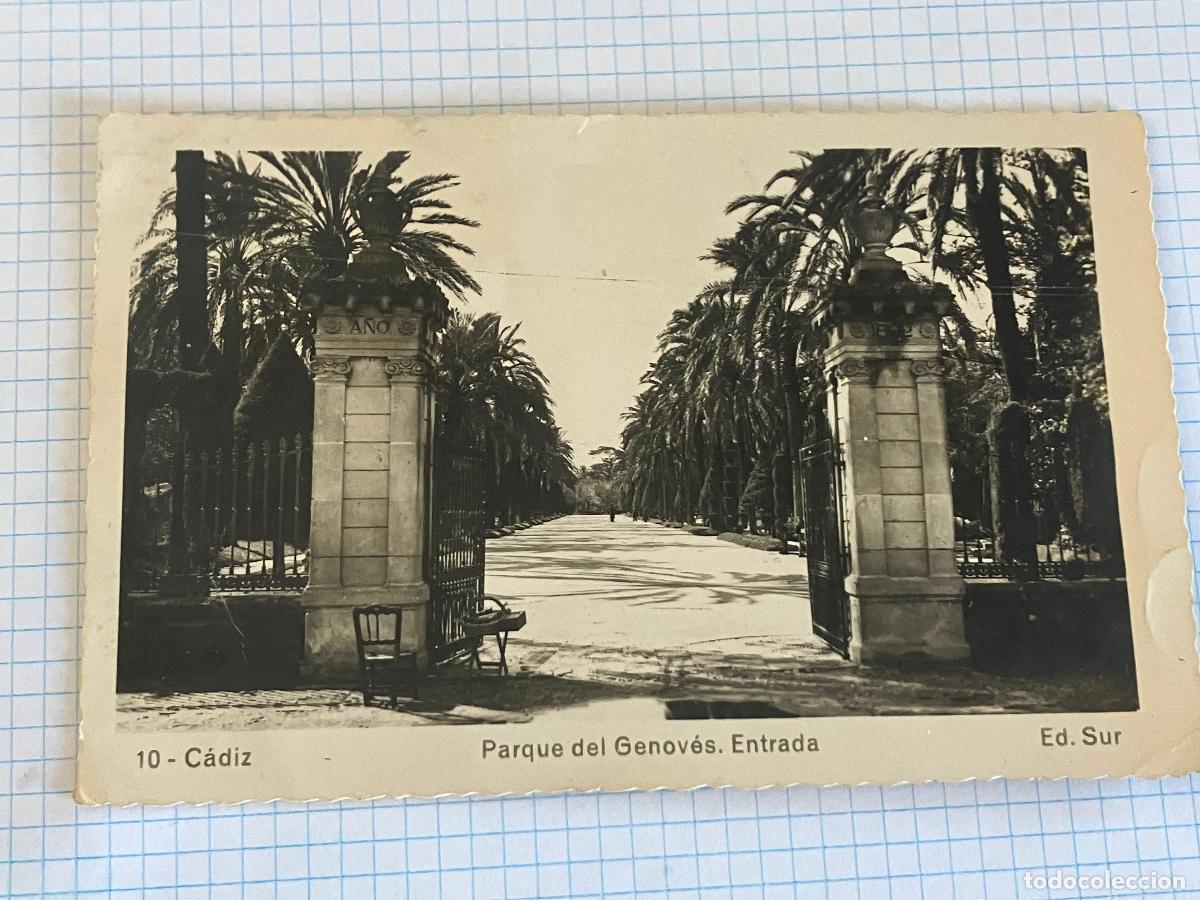 Postales: C&aacute;diz - Postal Parque del Genov&eacute;s. Entrada - Sur