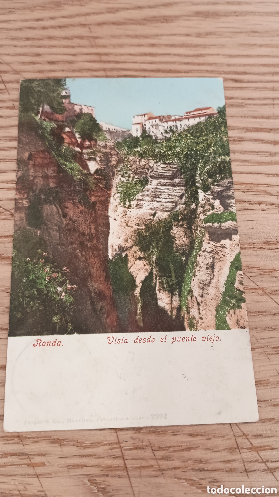 Postales: RONDA (M&Aacute;LAGA) - VISTA DESDE EL PUENTE VIEJO - PURGER & CO., M&Uuml;NCHEN