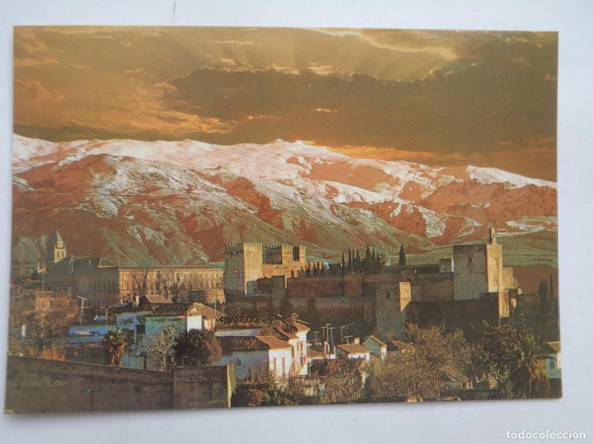 Postales: POSTAL DE GRANADA : VISTA GENERAL DE LA ALHAMBRA Y SIERRA NEVADA