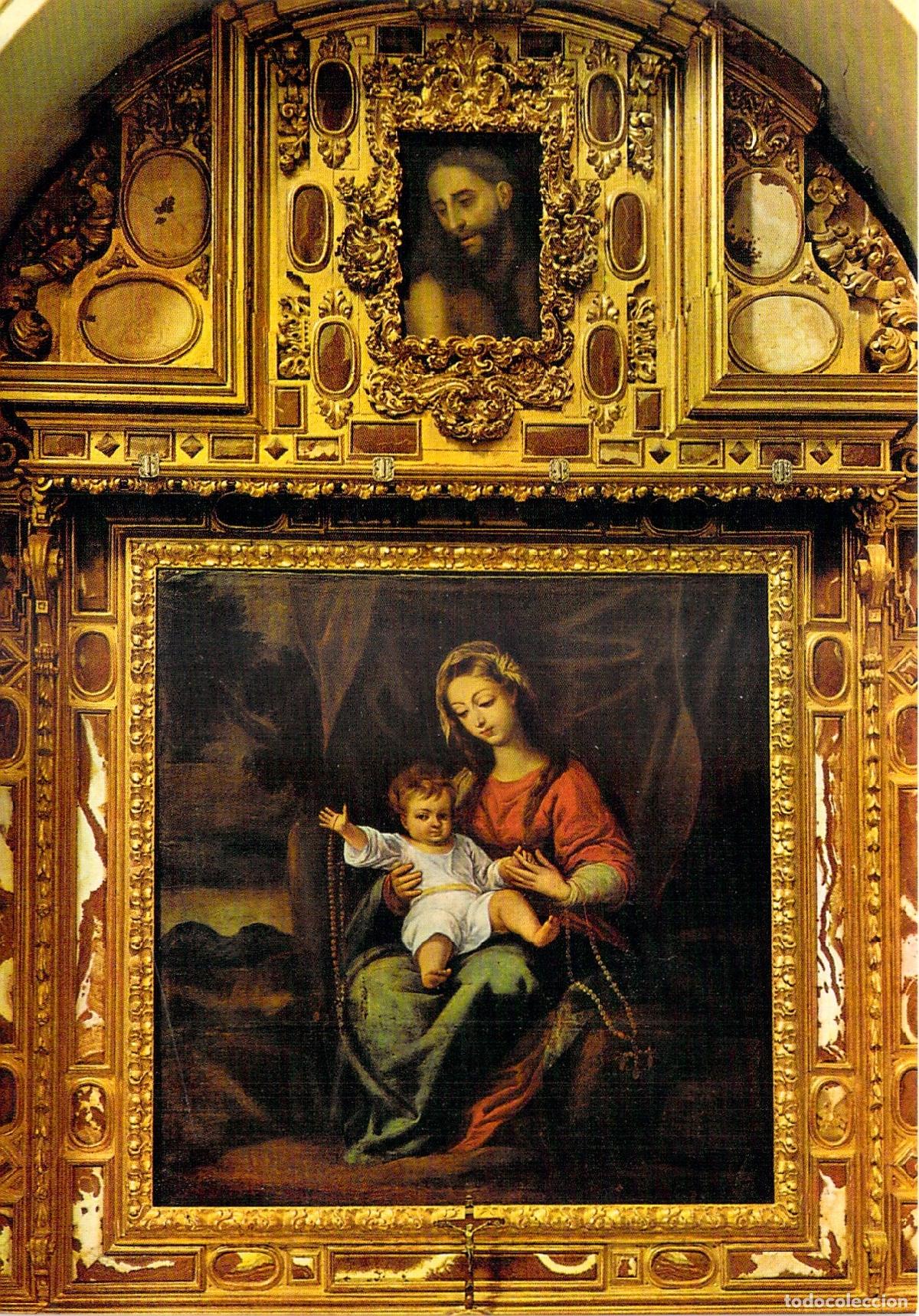 Postales: Postal de la Virgen del Rosario por Bocanegra en la Cartuja de Granada