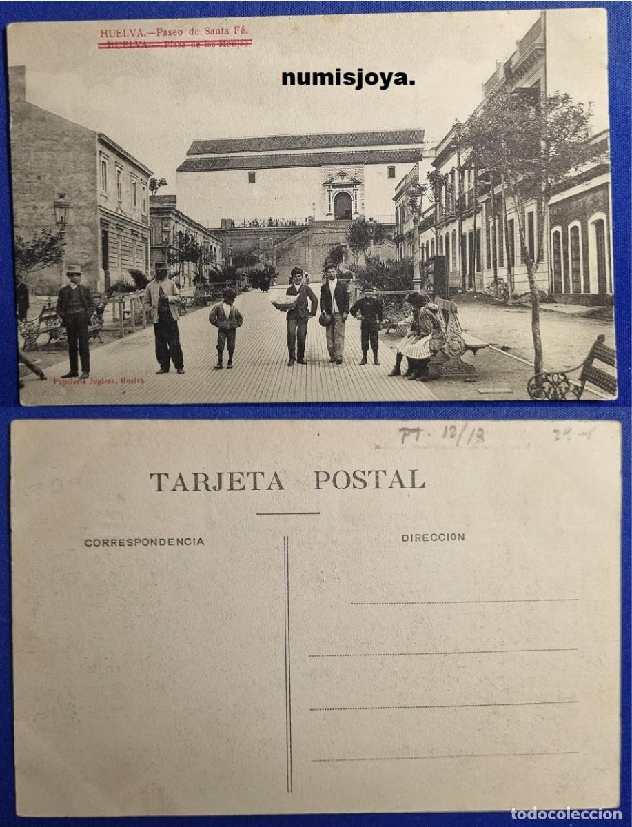Postales: Postal de Huelva Espa&ntilde;a a&ntilde;o 1910. Paseo de Santa FE. Ed. Papeler&iacute;a Inglesa.