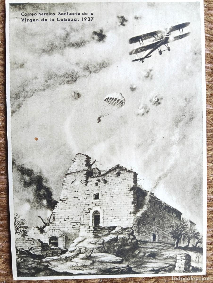 Postales: ANDUJAR - JAEN - SANTUARIO VIRGEN DE LA CABEZA - CORREO HEROICO EN LA GUERRA CIVIL 1937