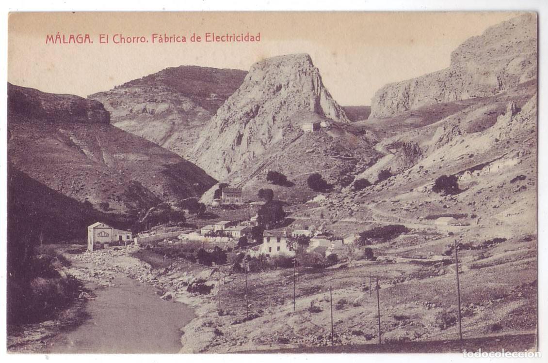 Postales: M&aacute;laga: El Chorro. F&aacute;brica de Electricidad. Fotot&igrave;pia Thomas. No circulada (A&ntilde;os 10)