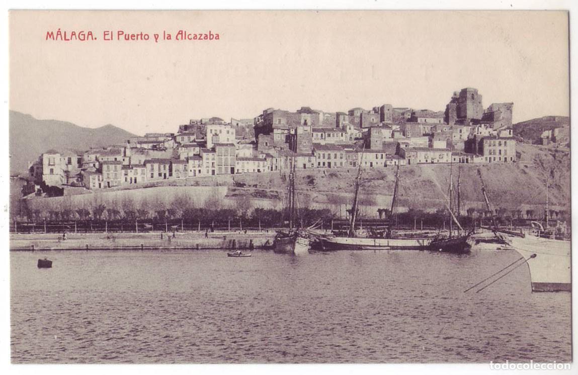 Postales: M&aacute;laga: El Puerto y la Alcazaba. Fotot&igrave;pia Thomas. No circulada (A&ntilde;os 10)