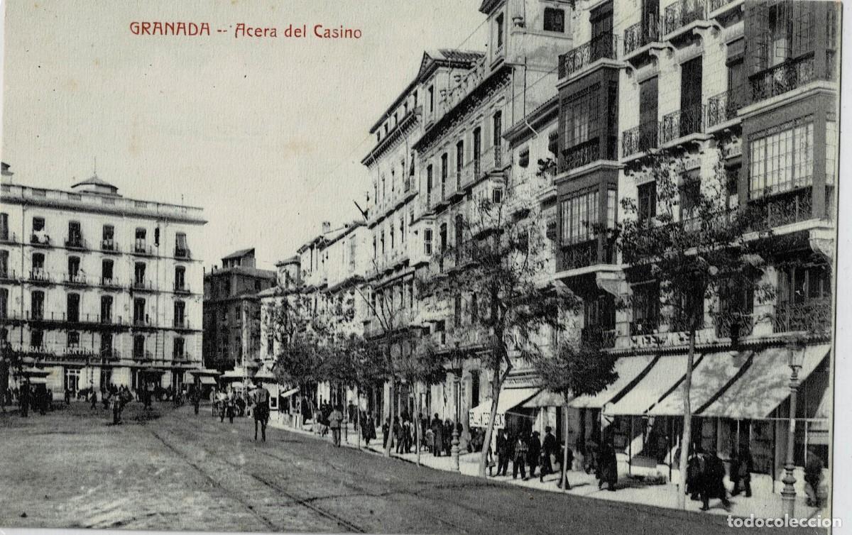 Postales: POSTAL ANTIGUA DE GRANADA. ACERA DEL CASINO. P-ANGRA-794