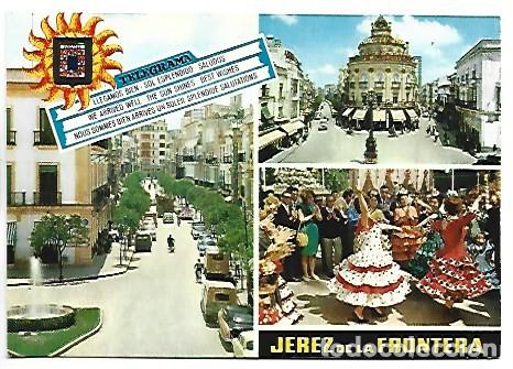Postales: AVENIDA DE JOSE ANTONIO - CALLES JOSE ANTONIO Y SANTA MARIA - FERIAS.- JEREZ DE LA FRONTERA / CADIZ