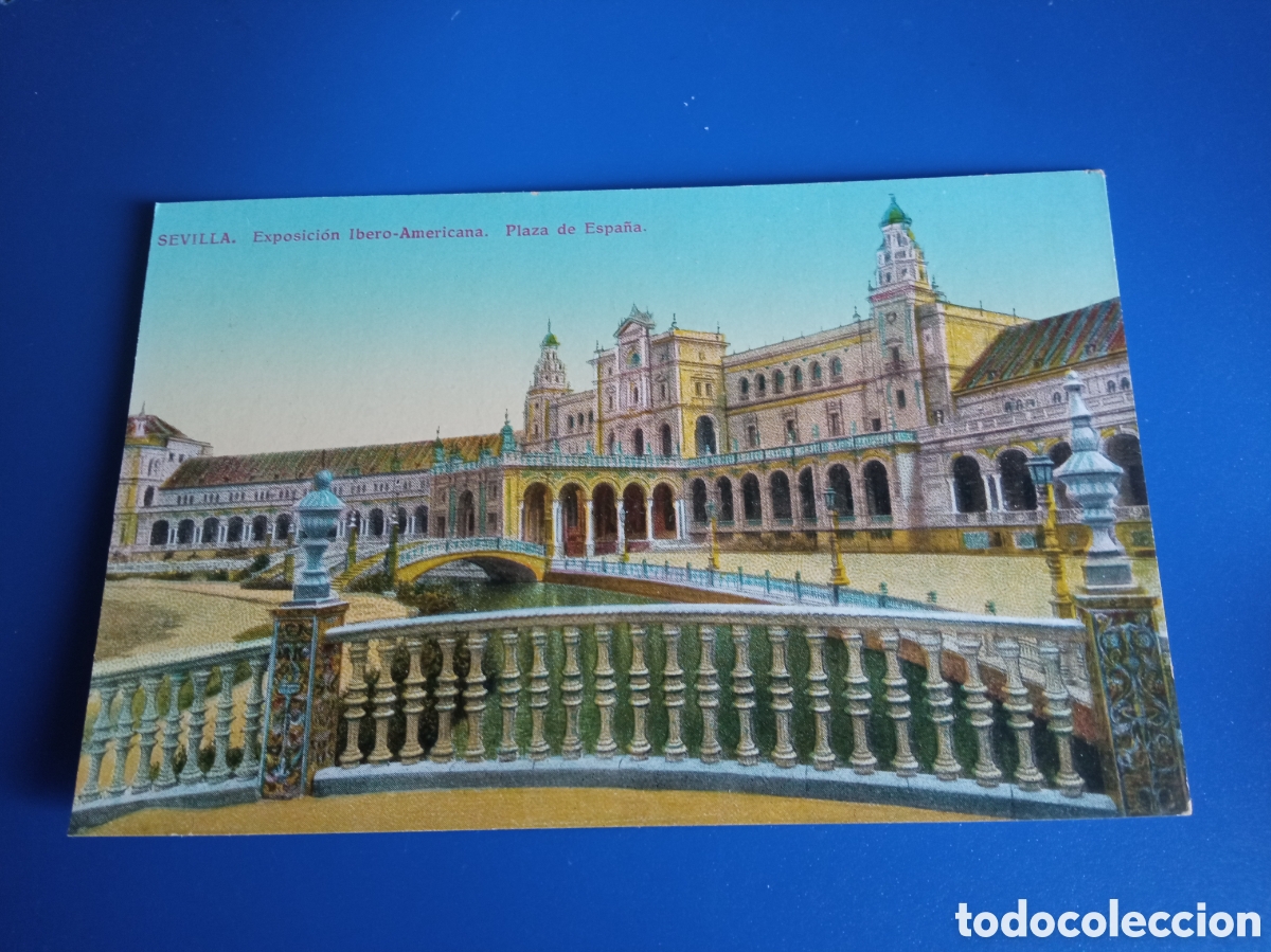 Postales: Antigua postal fotogr&aacute;fica, Sevilla, Plaza de Espa&ntilde;a