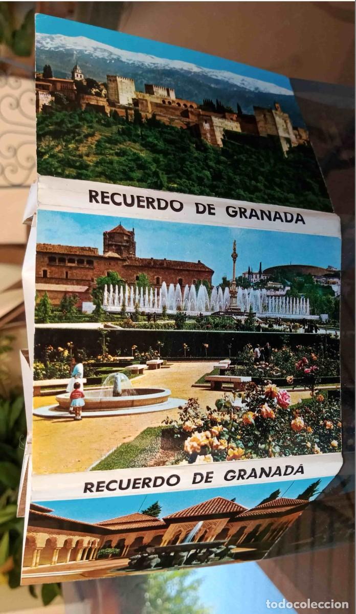 Postales: BLOCK con 14 POSTALES PEQUE&Ntilde;AS (10 x 7.5 cm.) en color 'RECUERDO DE GRANADA' a&ntilde;os 60