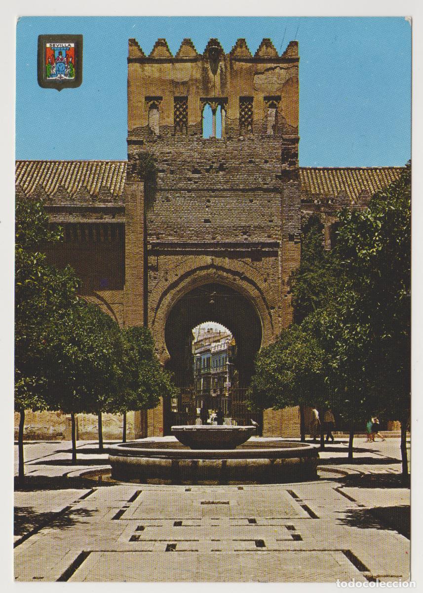 Postales: TARJETA POSTAL - SEVILLA - PATIO DE LOS NARANJOS Y PUERTA DEL PERDON - N&ordm; 259 - EDICIONES FISA