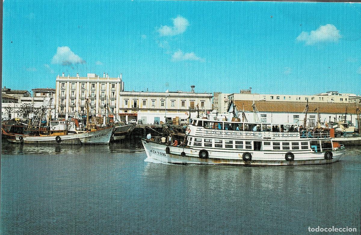 Postales: POSTAL MODERNA DEL PUERTO SANTA MARIA. EL PUERTO. MUELLA Y EL VAPOR. P-ANPS-144 ,2