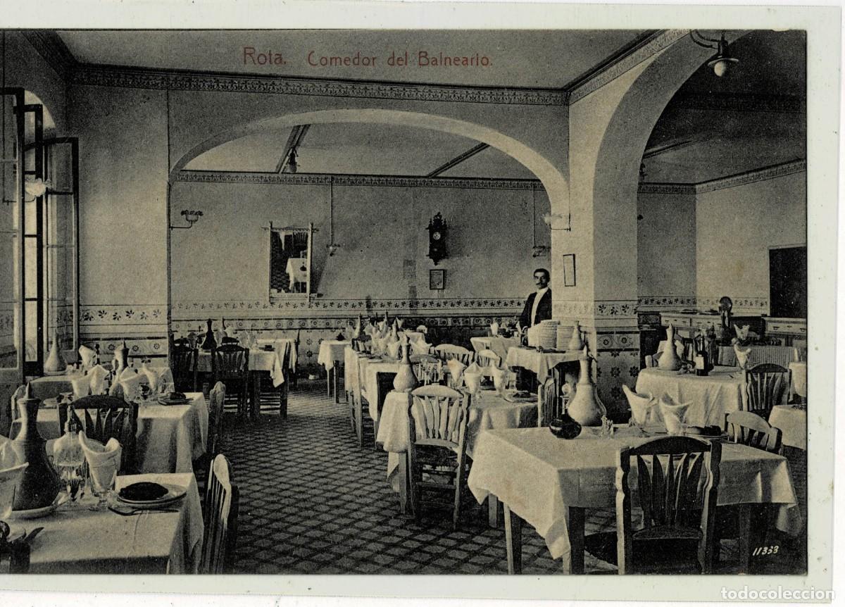Postales: POSTAL ANTIGUA DE ROTA. COMEDOR DEL BALNEARIO. P-ANROT-009