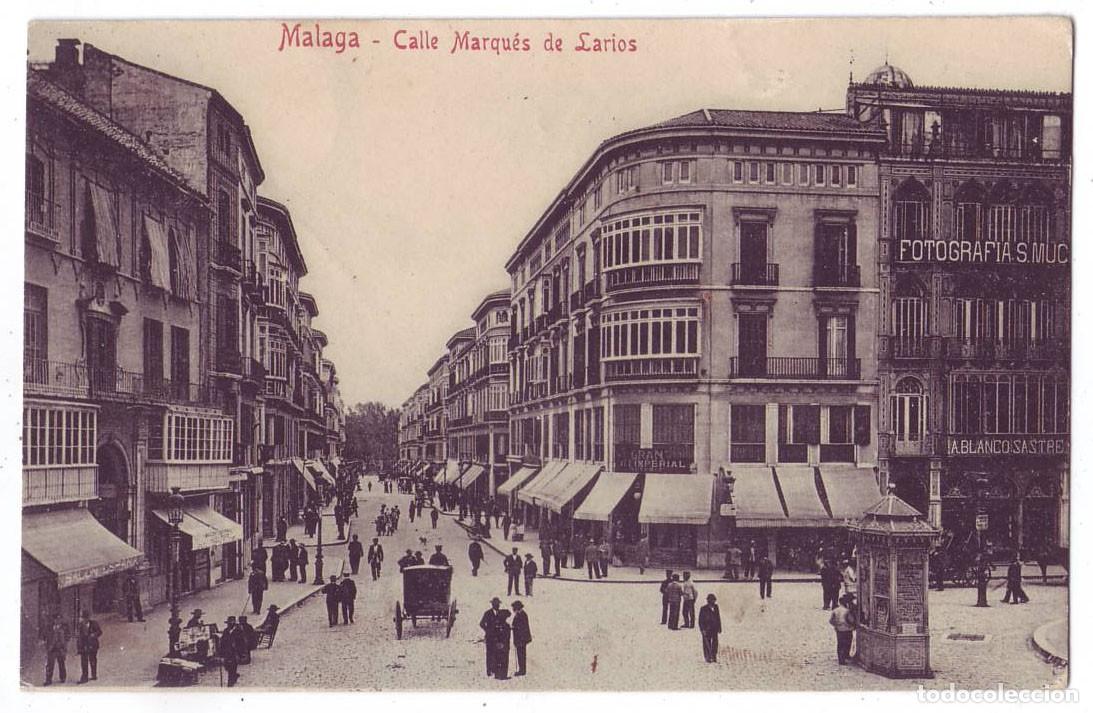 Postales: M&aacute;laga: Calle Marqu&eacute;s de Larios. Edit. Domingo del R&iacute;o. No circulada (A&ntilde;os 10)