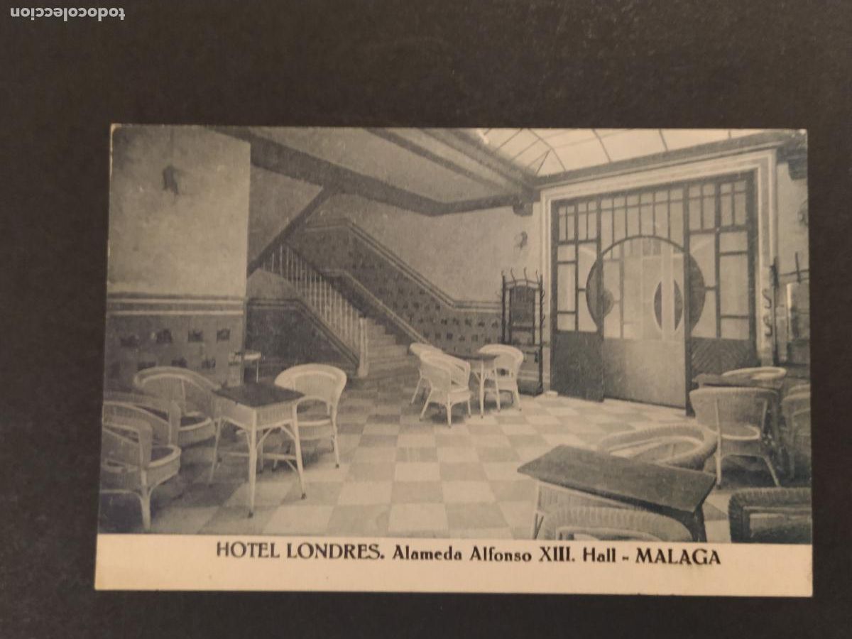 Postales: MALAGA - HOTEL DE LONDRES - HALL - POSTAL ANTIGUA -(116.634)