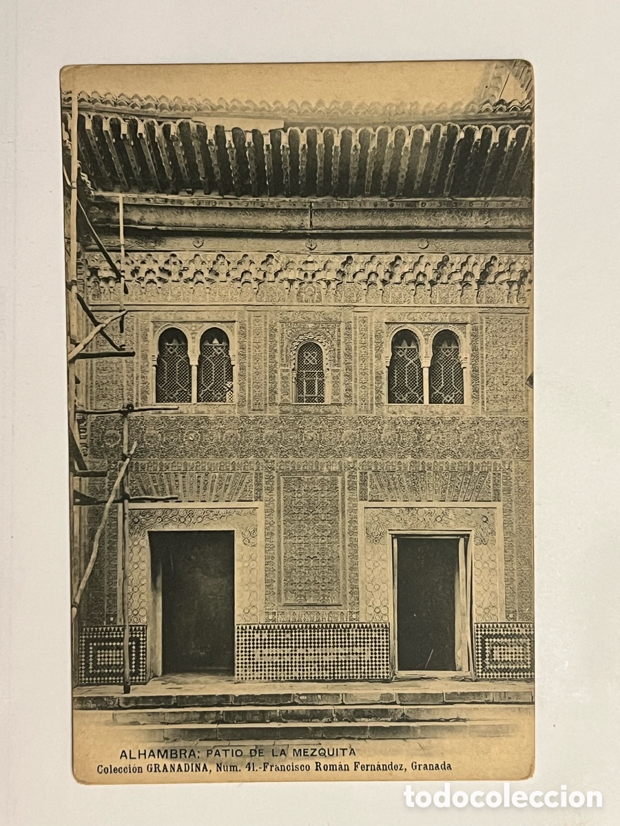 Postales: ALHAMBRA. Postal Patio de la Mezquita. Colecci&oacute;n Granadina No.41, Francisco Roman Fern&aacute;ndez
